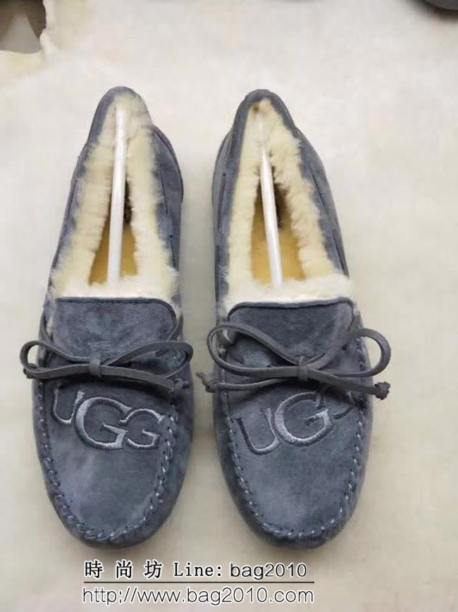 UGG 9022 新款毛毛 刺繡版 蝴蝶結 豆豆鞋 QZS2454